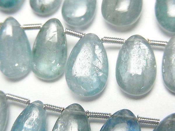 [Video]High Quality Sky Kyanite AA Pear shape (Smooth) half or 1strand beads (aprx.7inch/19cm)