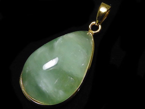 [Video][One of a kind] Mint Green Mica Pendant 18KGP NO.20