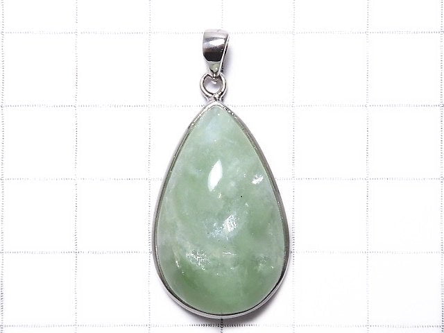 [Video][One of a kind] Mint Green Mica Pendant Silver925 NO.29