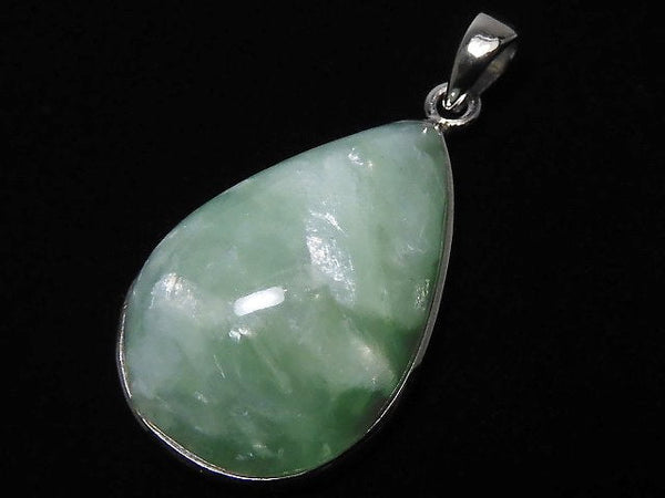 [Video][One of a kind] Mint Green Mica Pendant Silver925 NO.35
