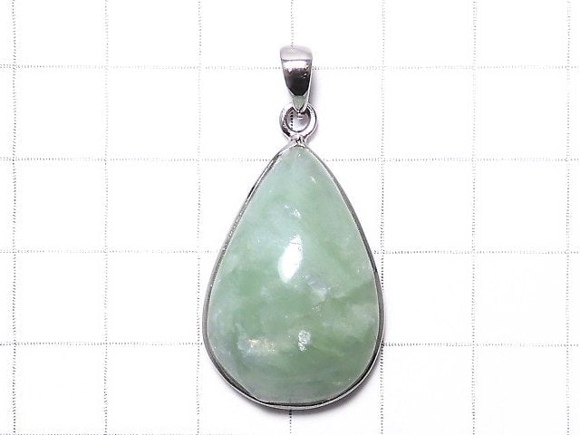 [Video][One of a kind] Mint Green Mica Pendant Silver925 NO.35