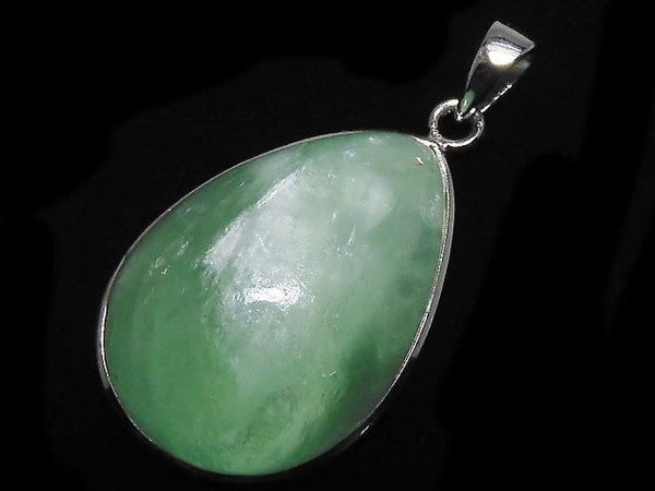 [Video][One of a kind] Mint Green Mica Pendant Silver925 NO.39