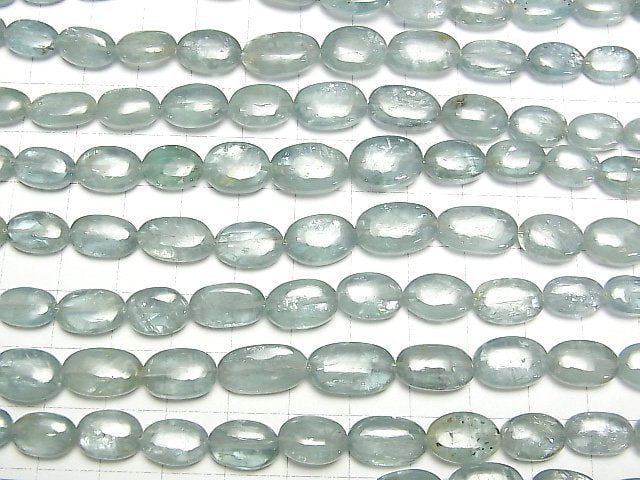 [Video]High Quality Sky Kyanite AA++ Oval 1strand beads (aprx.7inch/18cm)