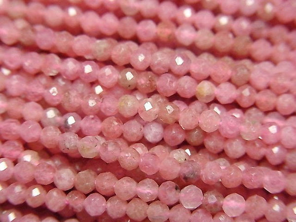 [Video] High Quality! Rhodonite AA+ Faceted Round 2mm 1strand beads (aprx.15inch/37cm)