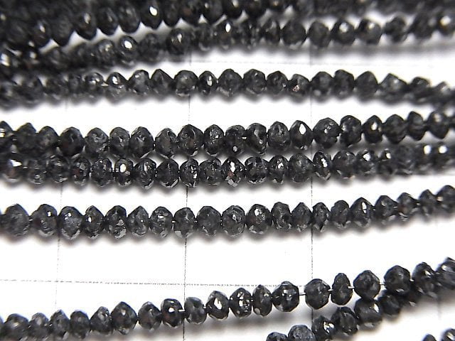 [Video] Black Diamond AAA- Faceted Button Roundel half or 1strand beads (aprx.14inch/34cm)