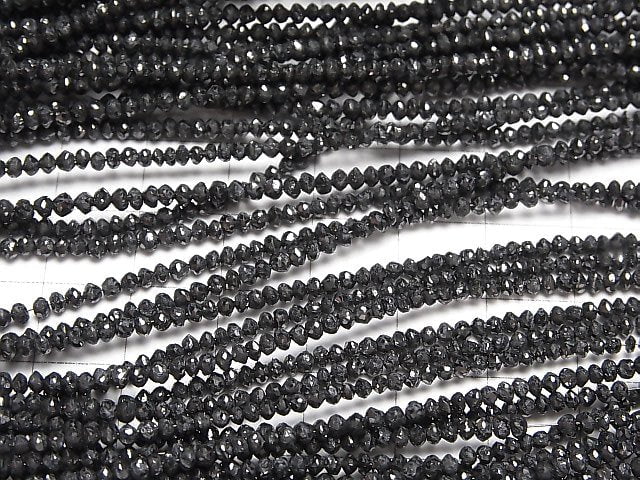 [Video] Black Diamond AAA- Faceted Button Roundel half or 1strand beads (aprx.14inch/34cm)