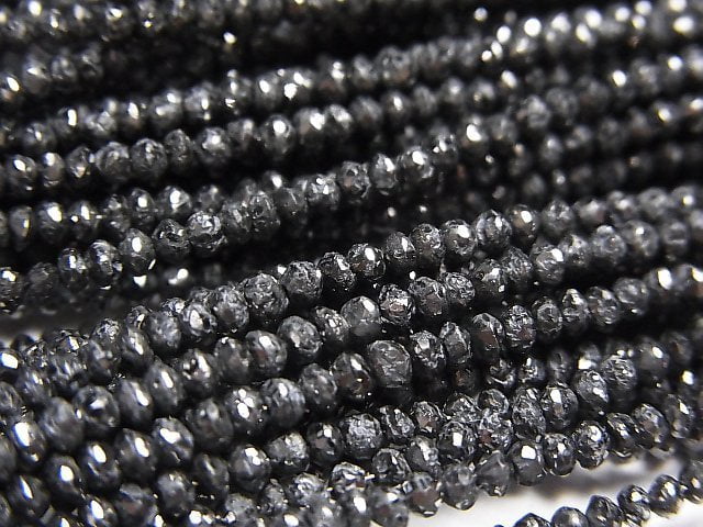 [Video] Black Diamond AAA Faceted Button Roundel half or 1strand beads (aprx.14inch/34cm)