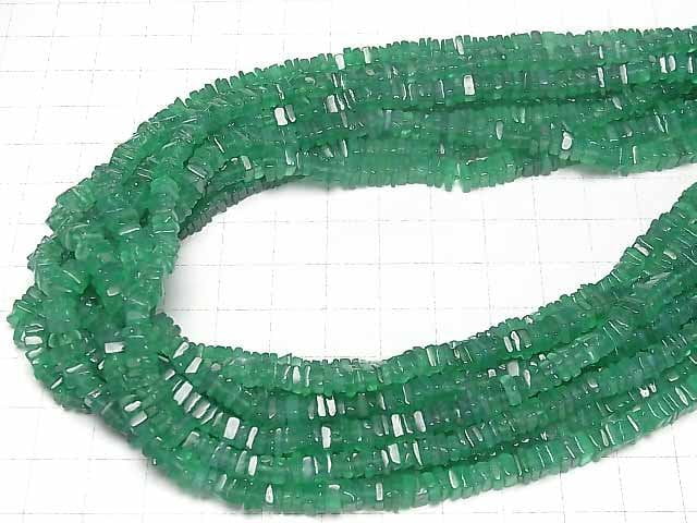 [Video]Green Onyx AA+ Square Roundel (Disc) 1strand beads (aprx.16inch/40cm)