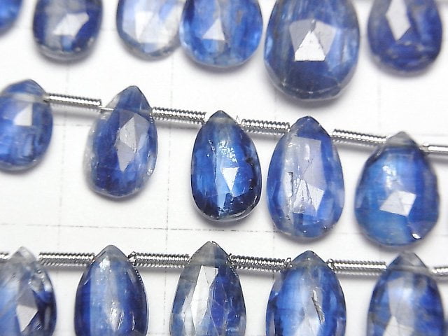 [Video]High Quality Kyanite AA++ Pear shape Faceted Briolette half or 1strand beads (aprx.7inch/18cm)
