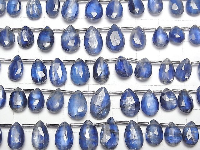 [Video]High Quality Kyanite AA++ Pear shape Faceted Briolette half or 1strand beads (aprx.7inch/18cm)