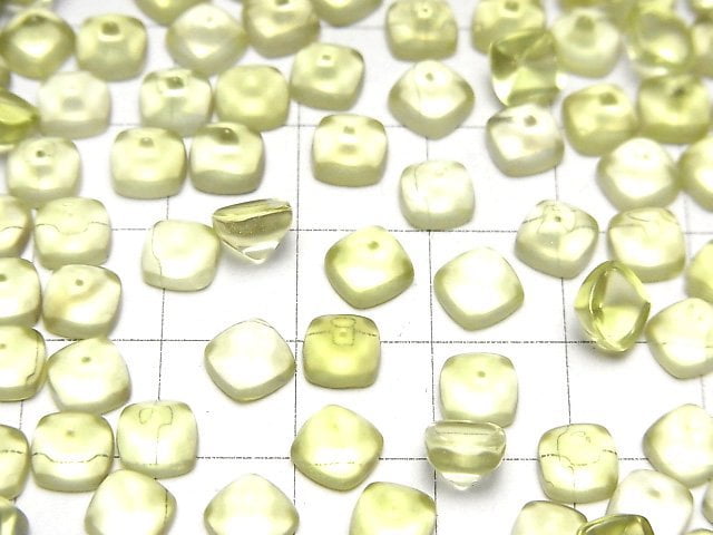 [Video]High Quality Lemon Quartz AAA Sugarloaf Cut 6x6mm 4pcs