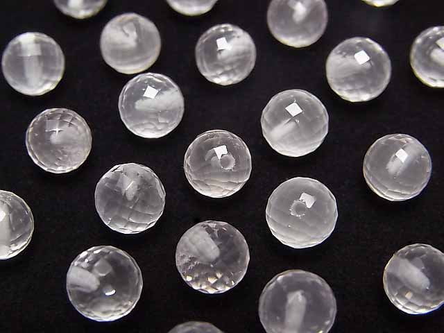 [Video]High Quality Rose Quartz AAA Half Drilled Hole Faceted Round 6mm 4pcs