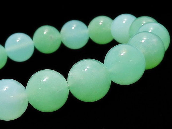 [Video][One of a kind] Australia Chrysoprase AAA Round 11mm Bracelet NO.2
