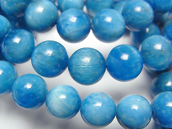 [Video] Madagascar Blue Apatite AA++ Round 10mm Bracelet