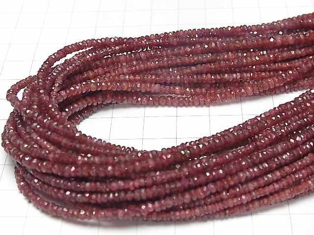 [Video]High Quality Red Spinel AA++ Faceted Button Roundel half or 1strand beads (aprx.15inch/38cm)