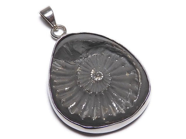 [Video][One of a kind] Ammonite Pyrite Pendant Silver925 NO.135