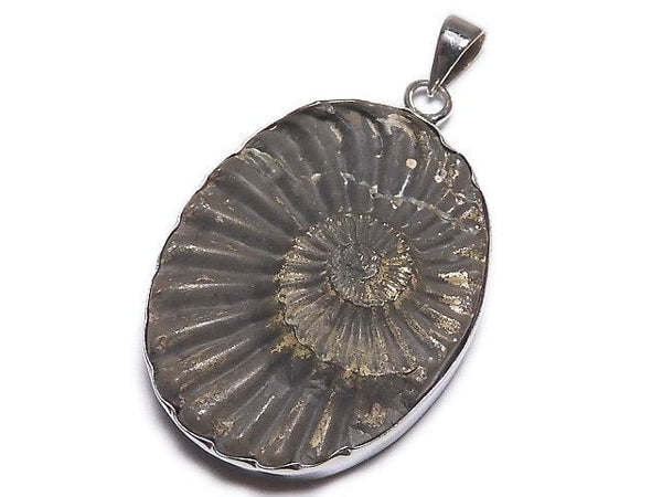 [Video][One of a kind] Ammonite Pyrite Pendant Silver925 NO.139