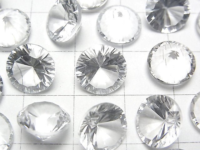 [Video]High Quality White Topaz AAA Loose stone Round Concave Cut 10x10mm 1pc