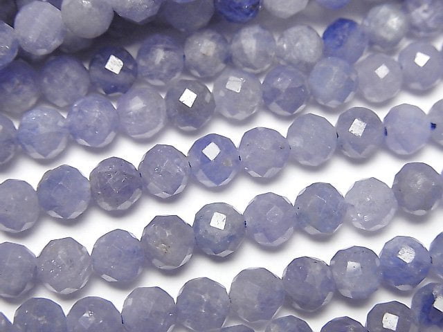 [Video]High Quality! Tanzanite AA++ Faceted Round 5.5mm half or 1strand beads (aprx.15inch/37cm)