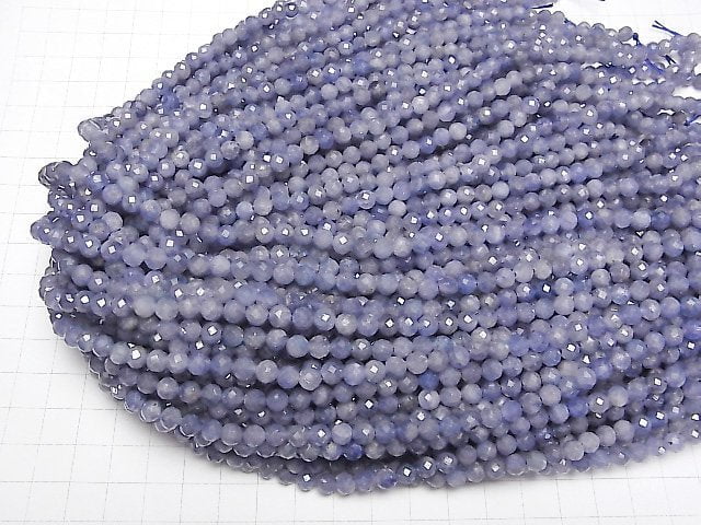 [Video]High Quality! Tanzanite AA++ Faceted Round 5.5mm half or 1strand beads (aprx.15inch/37cm)