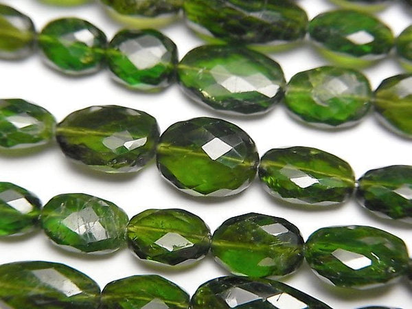 [Video] Chrome Diopside AAA- Faceted Oval 1strand beads (aprx.8inch/20cm)