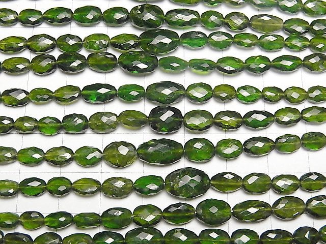 [Video] Chrome Diopside AAA- Faceted Oval 1strand beads (aprx.8inch/20cm)