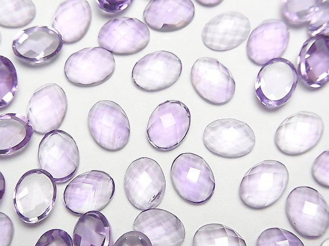 [Video]High Quality Amethyst AAA Oval Faceted Cabochon 8x6mm 5pcs