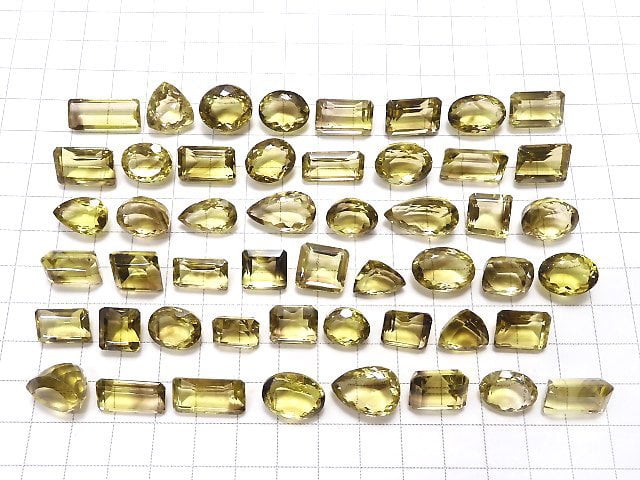 [Video][One of a kind] High Quality Lemon x Smoky Quartz AAA Loose stone Faceted 50pcs set NO.50
