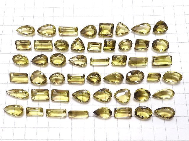 [Video][One of a kind] High Quality Lemon x Smoky Quartz AAA Loose stone Faceted 50pcs set NO.51