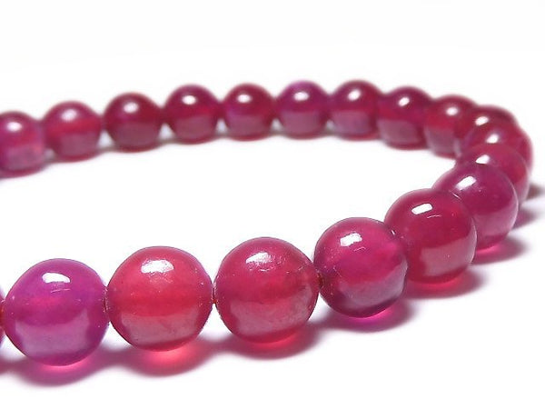 [Video][One of a kind] High Quality Ruby AAA Round 7.5mm Bracelet NO.6