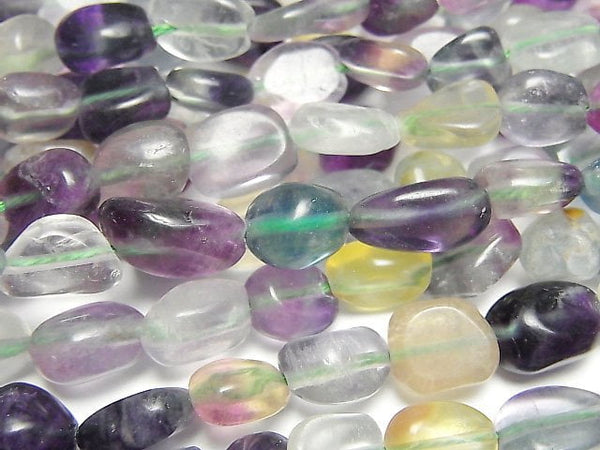 [Video] Multicolor Fluorite AA++ Small Size Nugget 1strand beads (aprx.15inch/37cm)