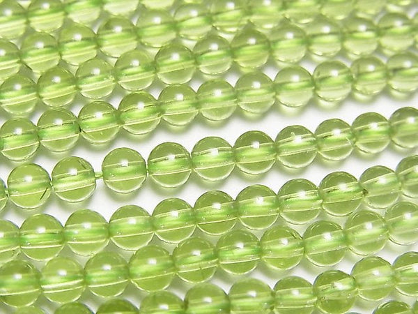[Video]High Quality Peridot AAA Round 4mm 1/4 or 1strand beads (aprx.15inch/38cm)