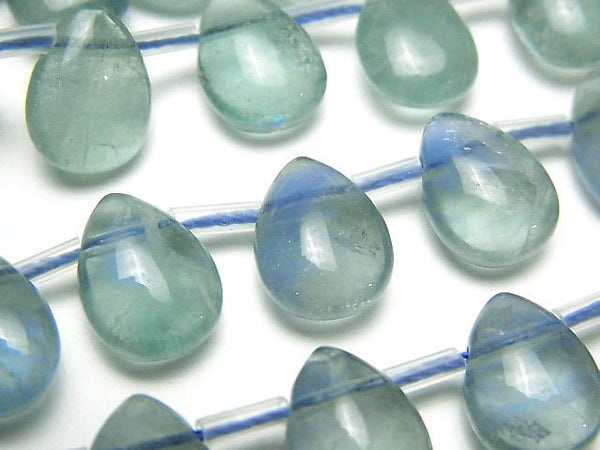 Blue Green Fluorite AA++ Pear shape (Smooth) 12x9x6mm 1strand beads (aprx.7inch/18cm)