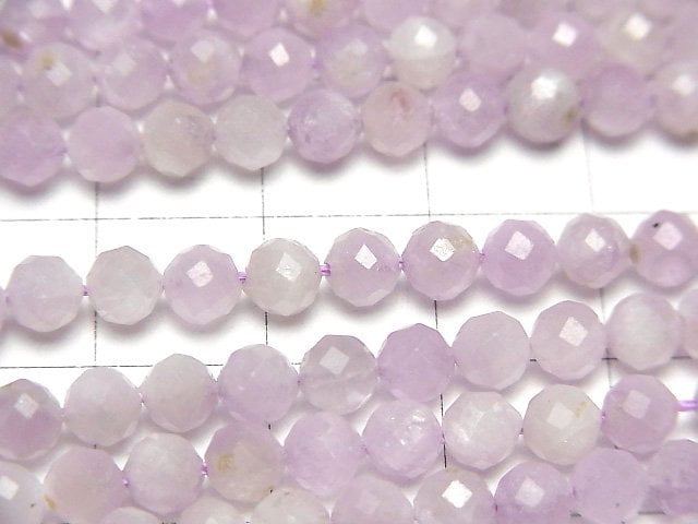 High Quality! Nigeria Kunzite AA Faceted Round 4.5mm 1strand beads (aprx.15inch/37cm)
