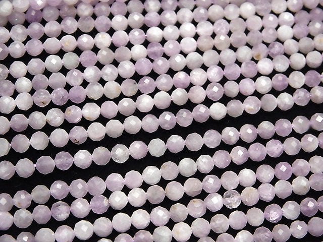 High Quality! Nigeria Kunzite AA Faceted Round 4.5mm 1strand beads (aprx.15inch/37cm)