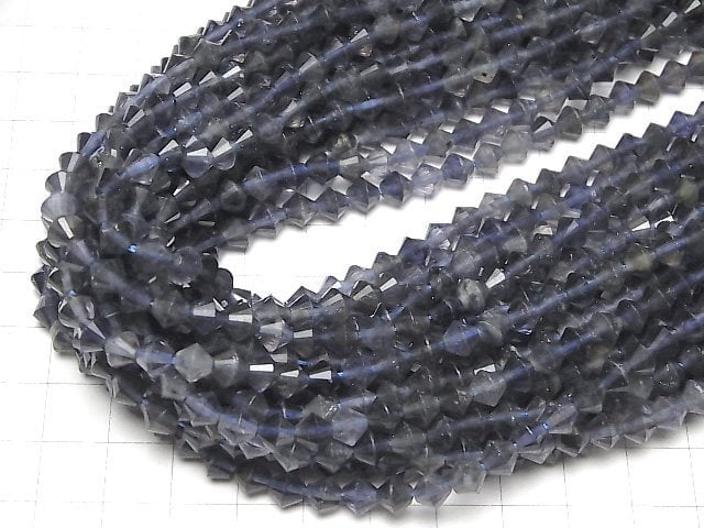 [Video]High Quality! Iolite AA+ Abacus cut 6x6x5mm half or 1strand beads (aprx.15inch/36cm)