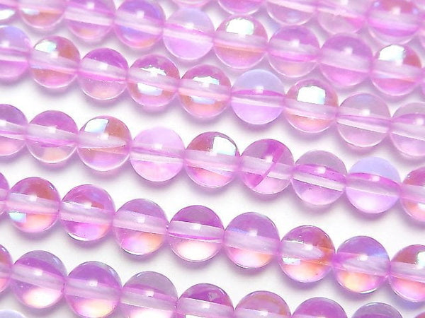 Pink Luna Flash Round 6mm 1strand beads (aprx.15inch/37cm)