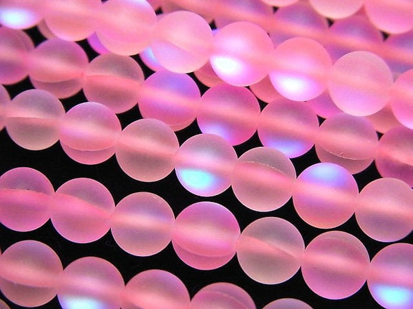 Frost Pink Luna Flash Round 6mm 1strand beads (aprx.15inch/37cm)