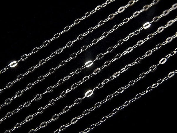 Platinum [PT850] Flat Cable Chain Necklace 1pc (aprx.16inch/40cm)