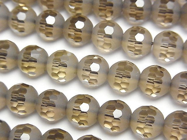 [Video]Partially Faceted Frosted Smoky Quartz AAA Round 8mm half or 1strand beads (aprx.15inch/38cm)