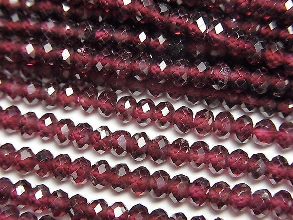 [Video]High Quality! Mozambique Garnet AAA Faceted Button Roundel 4x4x2mm 1strand beads (aprx.15inch/37cm)