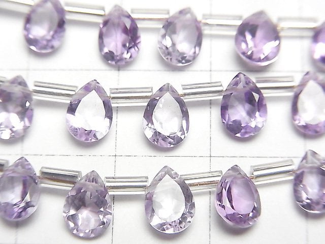 [Video]High Quality Amethyst AAA Pear shape Faceted 7x5mm 1strand (18pcs )