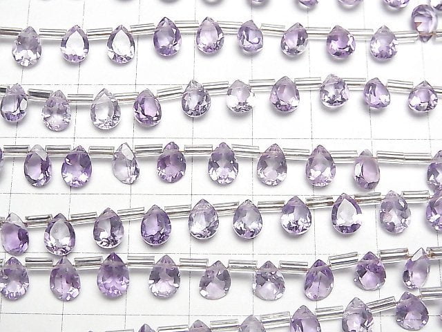 [Video]High Quality Amethyst AAA Pear shape Faceted 7x5mm 1strand (18pcs )