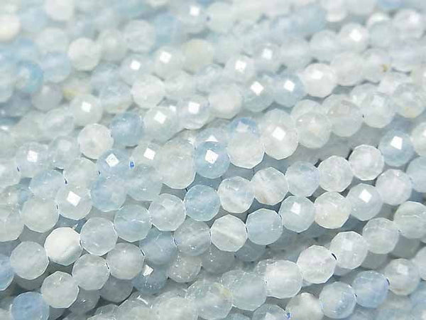 [Video]High Quality! Natural Blue Calcite AA+ Faceted Round 4mm 1strand beads (aprx.15inch/37cm)
