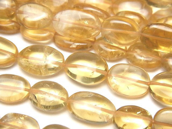 [Video]High Quality Citrine AAA- Oval 1strand beads (aprx.13inch/31cm)