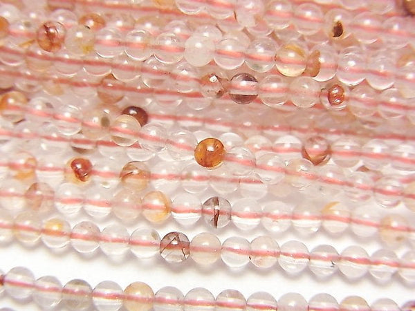 [Video]Red Hematite Quartz Round 2mm 1strand beads (aprx.15inch/37cm)
