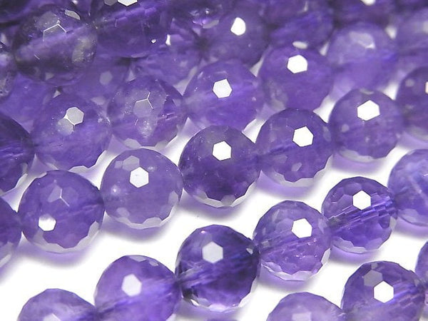 [Video]High Quality! Amethyst AAA- 128Faceted Round 8mm half or 1strand beads (aprx.15inch/36cm)