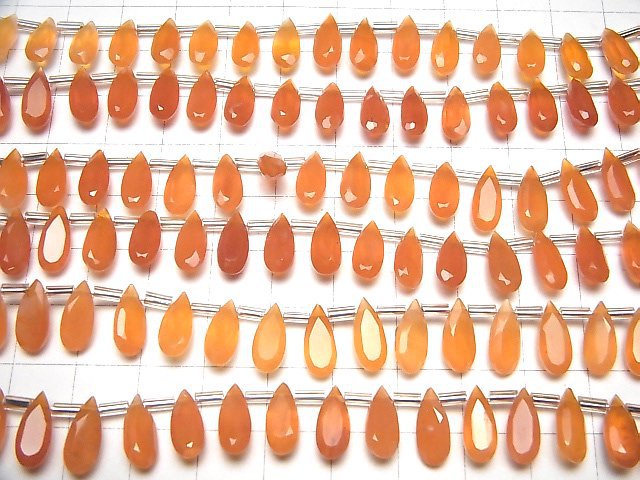 [Video]High Quality Carnelian AAA Pear shape Faceted 12x5mm half or 1strand (18pcs )