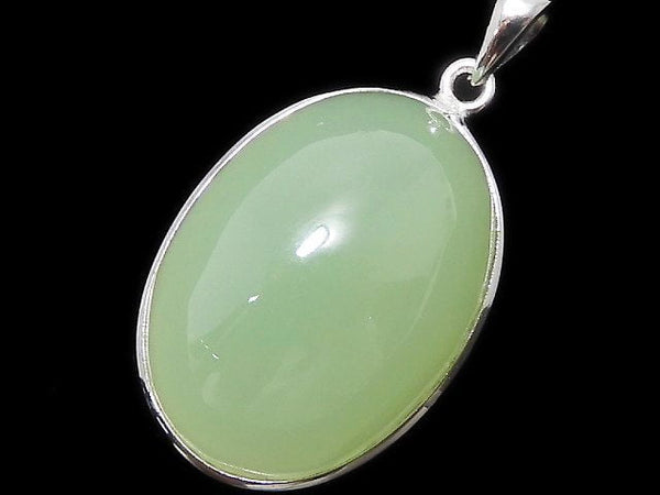 [Video][One of a kind] Afghanistan Green Calcite AAA Pendant Silver925 NO.28