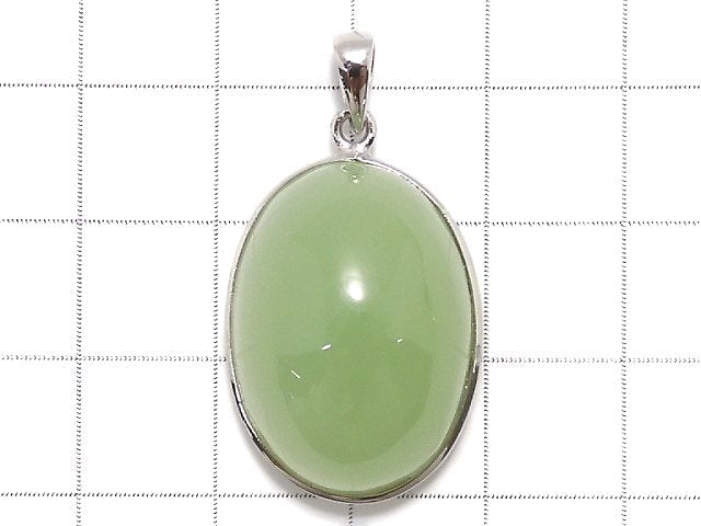 [Video][One of a kind] Afghanistan Green Calcite AAA Pendant Silver925 NO.28